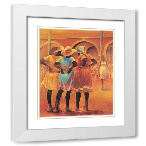 Eyeing the Competition White Modern Wood Framed Art Print with Double Matting by Unknown