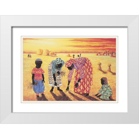 Crops White Modern Wood Framed Art Print with Double Matting by Unknown