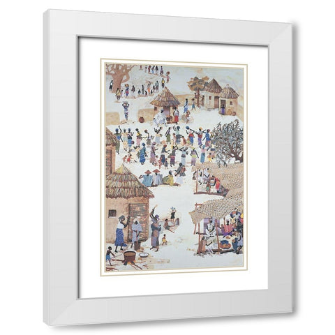 The Village White Modern Wood Framed Art Print with Double Matting by Unknown