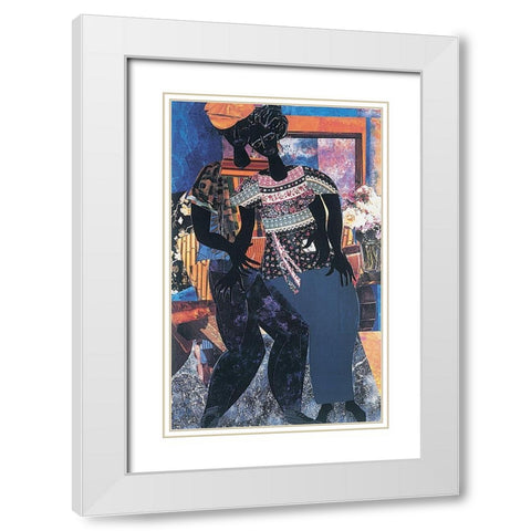 Dancin Duo White Modern Wood Framed Art Print with Double Matting by Unknown
