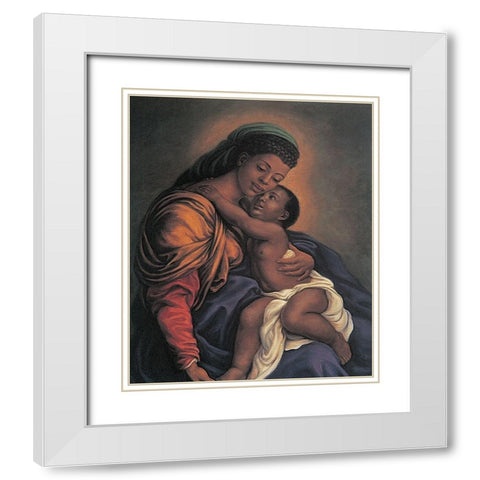 Black Madonna White Modern Wood Framed Art Print with Double Matting by Unknown