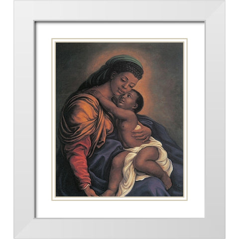 Black Madonna White Modern Wood Framed Art Print with Double Matting by Unknown
