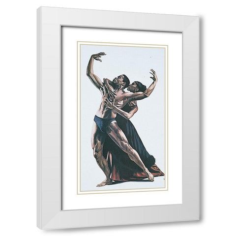 Embrace White Modern Wood Framed Art Print with Double Matting by Unknown