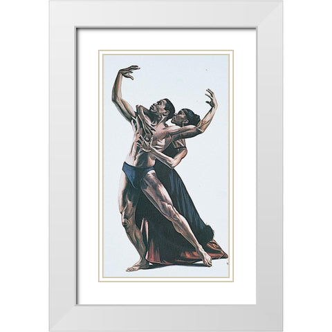 Embrace White Modern Wood Framed Art Print with Double Matting by Unknown