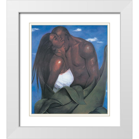 Passion White Modern Wood Framed Art Print with Double Matting by Unknown