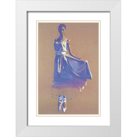 Pirouette White Modern Wood Framed Art Print with Double Matting by Unknown