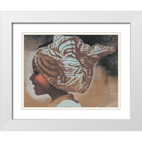 Happy Girl II White Modern Wood Framed Art Print with Double Matting by Unknown