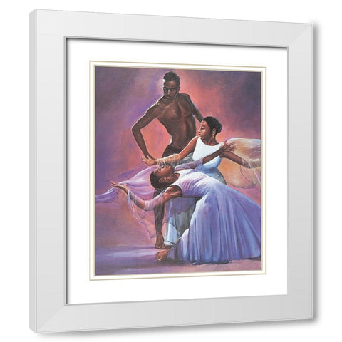 Black Ballet White Modern Wood Framed Art Print with Double Matting by Unknown