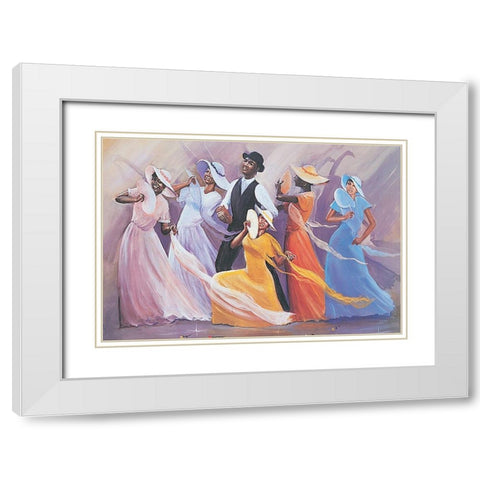 Showtime White Modern Wood Framed Art Print with Double Matting by Unknown