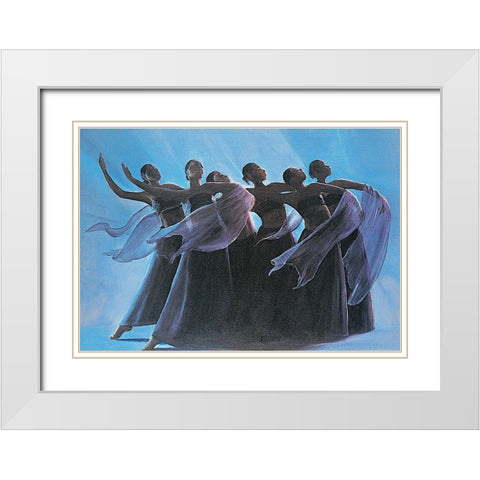 Take a Bow White Modern Wood Framed Art Print with Double Matting by Unknown