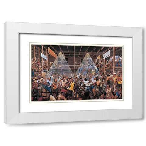 Wild Dance White Modern Wood Framed Art Print with Double Matting by Unknown