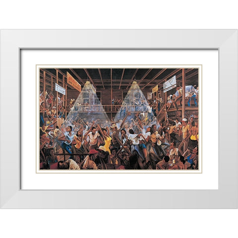 Wild Dance White Modern Wood Framed Art Print with Double Matting by Unknown