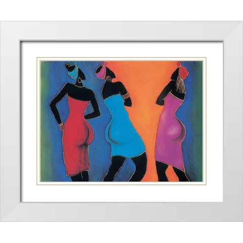 Behinds White Modern Wood Framed Art Print with Double Matting by Unknown