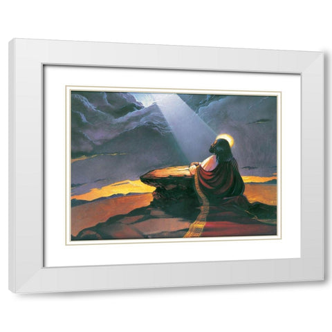 Power of Prayer White Modern Wood Framed Art Print with Double Matting by Unknown