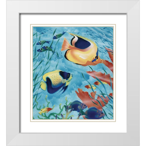Exotic Fish III White Modern Wood Framed Art Print with Double Matting by Unknown
