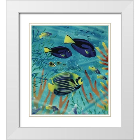 Exotic Fish II White Modern Wood Framed Art Print with Double Matting by Unknown