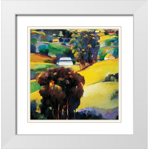 Valley White Modern Wood Framed Art Print with Double Matting by Unknown