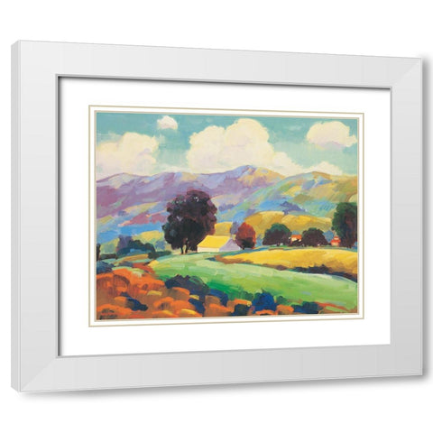 Shady Groves White Modern Wood Framed Art Print with Double Matting by Unknown