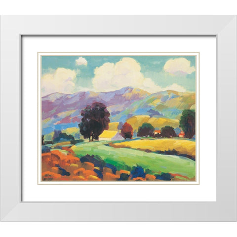 Shady Groves White Modern Wood Framed Art Print with Double Matting by Unknown