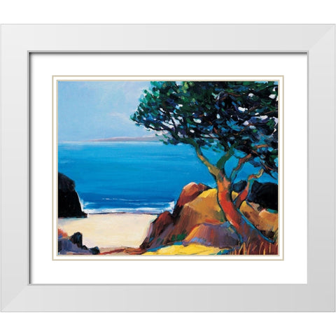 Tree by the Sea White Modern Wood Framed Art Print with Double Matting by Unknown