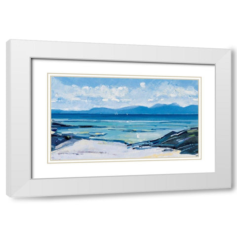 Seashore White Modern Wood Framed Art Print with Double Matting by Unknown