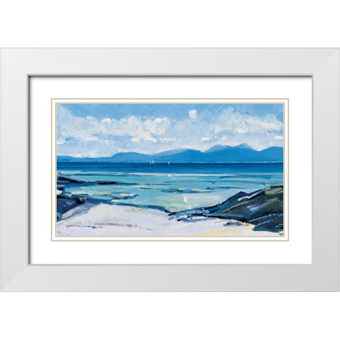 Seashore White Modern Wood Framed Art Print with Double Matting by Unknown