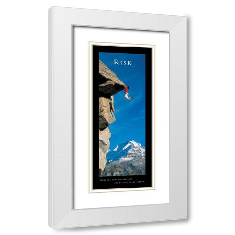 Climber - Risk White Modern Wood Framed Art Print with Double Matting by Unknown