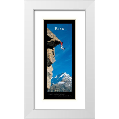 Climber - Risk White Modern Wood Framed Art Print with Double Matting by Unknown