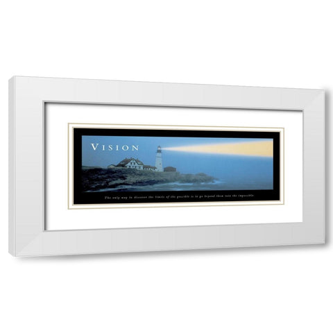 Lighthouse - Vision White Modern Wood Framed Art Print with Double Matting by Unknown
