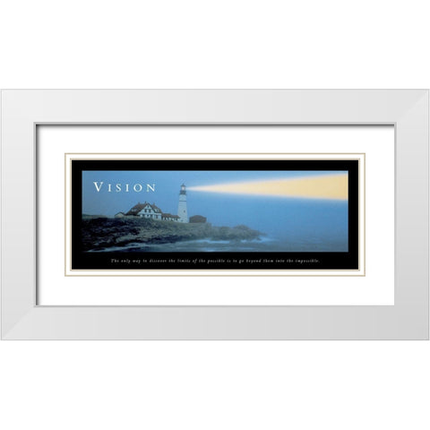 Lighthouse - Vision White Modern Wood Framed Art Print with Double Matting by Unknown