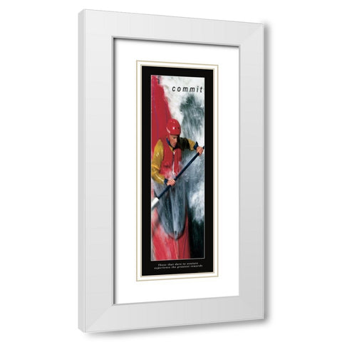 Commit - Kayak White Modern Wood Framed Art Print with Double Matting by Frontline