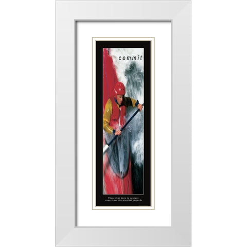 Commit - Kayak White Modern Wood Framed Art Print with Double Matting by Frontline
