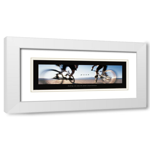 Push - Bicycle White Modern Wood Framed Art Print with Double Matting by Frontline