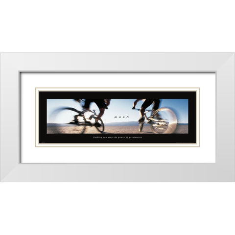 Push - Bicycle White Modern Wood Framed Art Print with Double Matting by Frontline