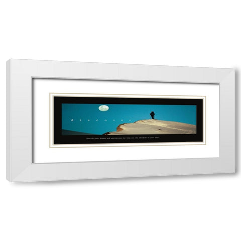 Discover - Moon White Modern Wood Framed Art Print with Double Matting by Frontline