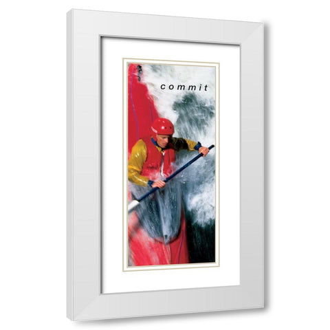 Kayak - Commit White Modern Wood Framed Art Print with Double Matting by Unknown