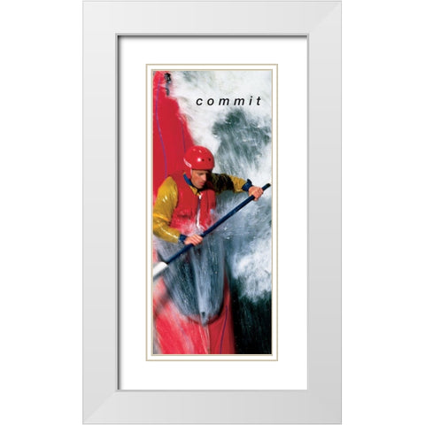 Kayak - Commit White Modern Wood Framed Art Print with Double Matting by Unknown