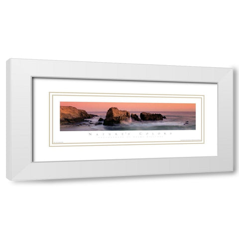 Rocks on Shore White Modern Wood Framed Art Print with Double Matting by Unknown