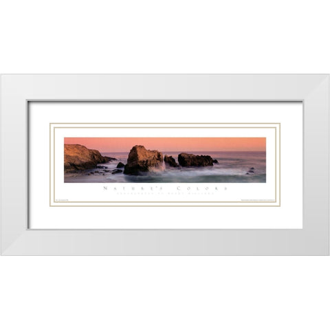 Rocks on Shore White Modern Wood Framed Art Print with Double Matting by Unknown