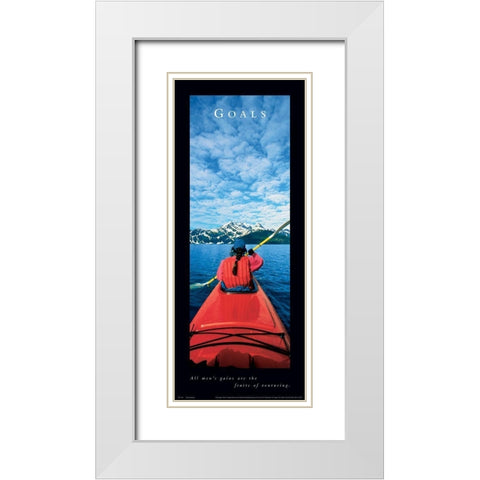 Goals - Kayaker White Modern Wood Framed Art Print with Double Matting by Frontline