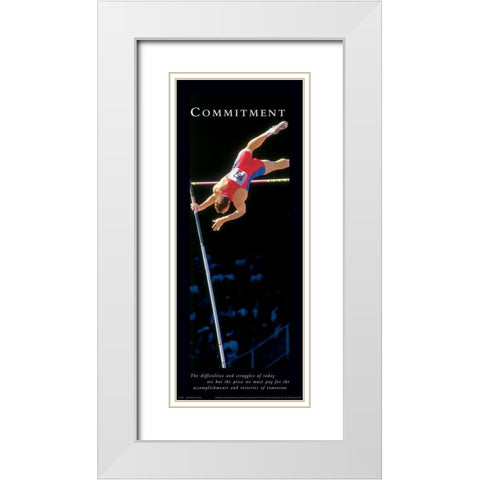 Commitment Pole Vault White Modern Wood Framed Art Print with Double Matting by Unknown