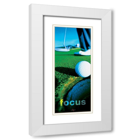 Focus Golf White Modern Wood Framed Art Print with Double Matting by Unknown