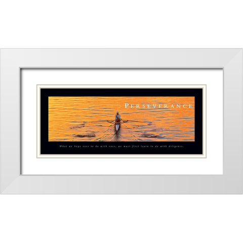 Perseverance - Sculler White Modern Wood Framed Art Print with Double Matting by Frontline
