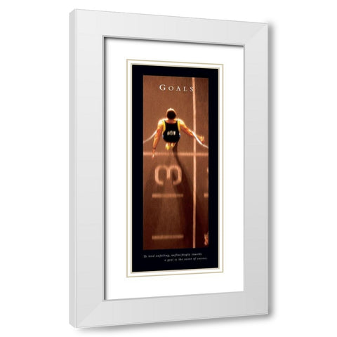 Goals - Finish Line White Modern Wood Framed Art Print with Double Matting by Frontline