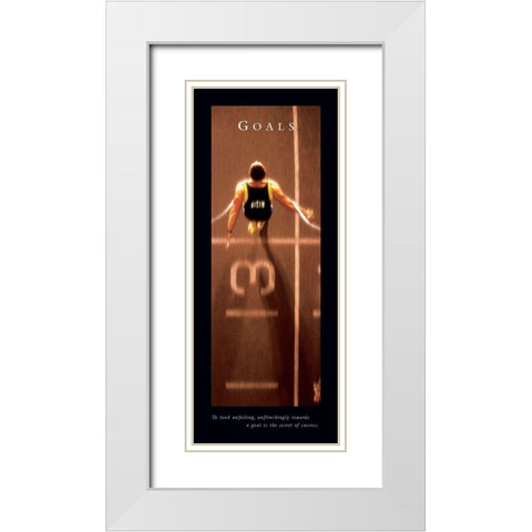 Goals - Finish Line White Modern Wood Framed Art Print with Double Matting by Frontline