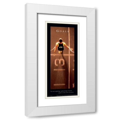 Goals Track White Modern Wood Framed Art Print with Double Matting by Unknown