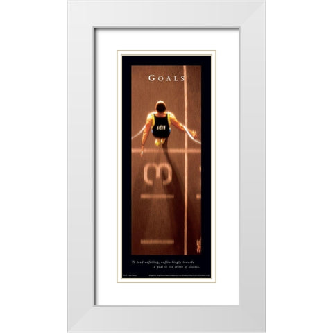 Goals Track White Modern Wood Framed Art Print with Double Matting by Unknown