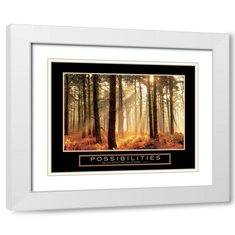 Possibilities - Sunlight Streams White Modern Wood Framed Art Print with Double Matting by Frontline
