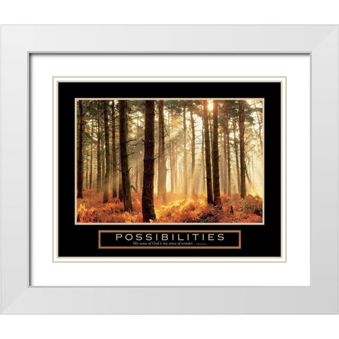 Possibilities - Sunlight Streams White Modern Wood Framed Art Print with Double Matting by Frontline