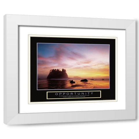 Opportunity Seashore White Modern Wood Framed Art Print with Double Matting by Unknown